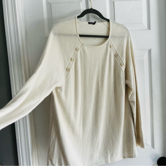 J. McLaughlin Ivory Knit Sweater Angora Wool Blend XL - Picture 3 of 11